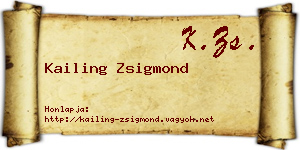 Kailing Zsigmond névjegykártya