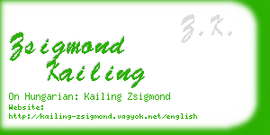 zsigmond kailing business card